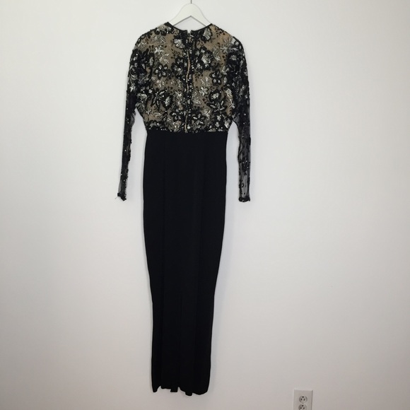 Vintage Frank Tignino Black Silk Lace Beaded Dress - Picture 4 of 8